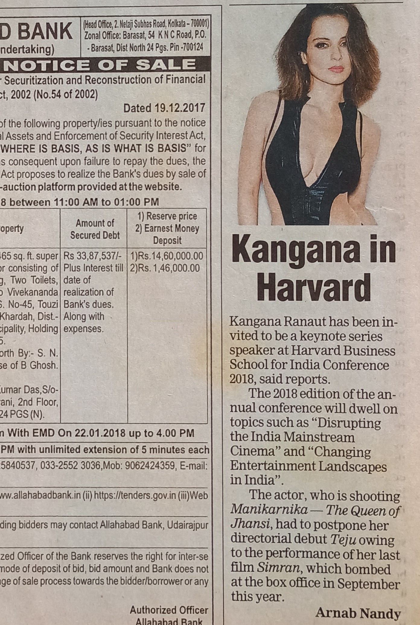 Kangana in Harvard