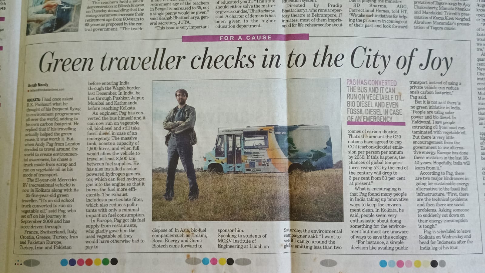 Green traveller checks in to the City of Joy